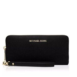 MICHAEL Michael Kors Jet Set Travel Continental Wallet black bag New